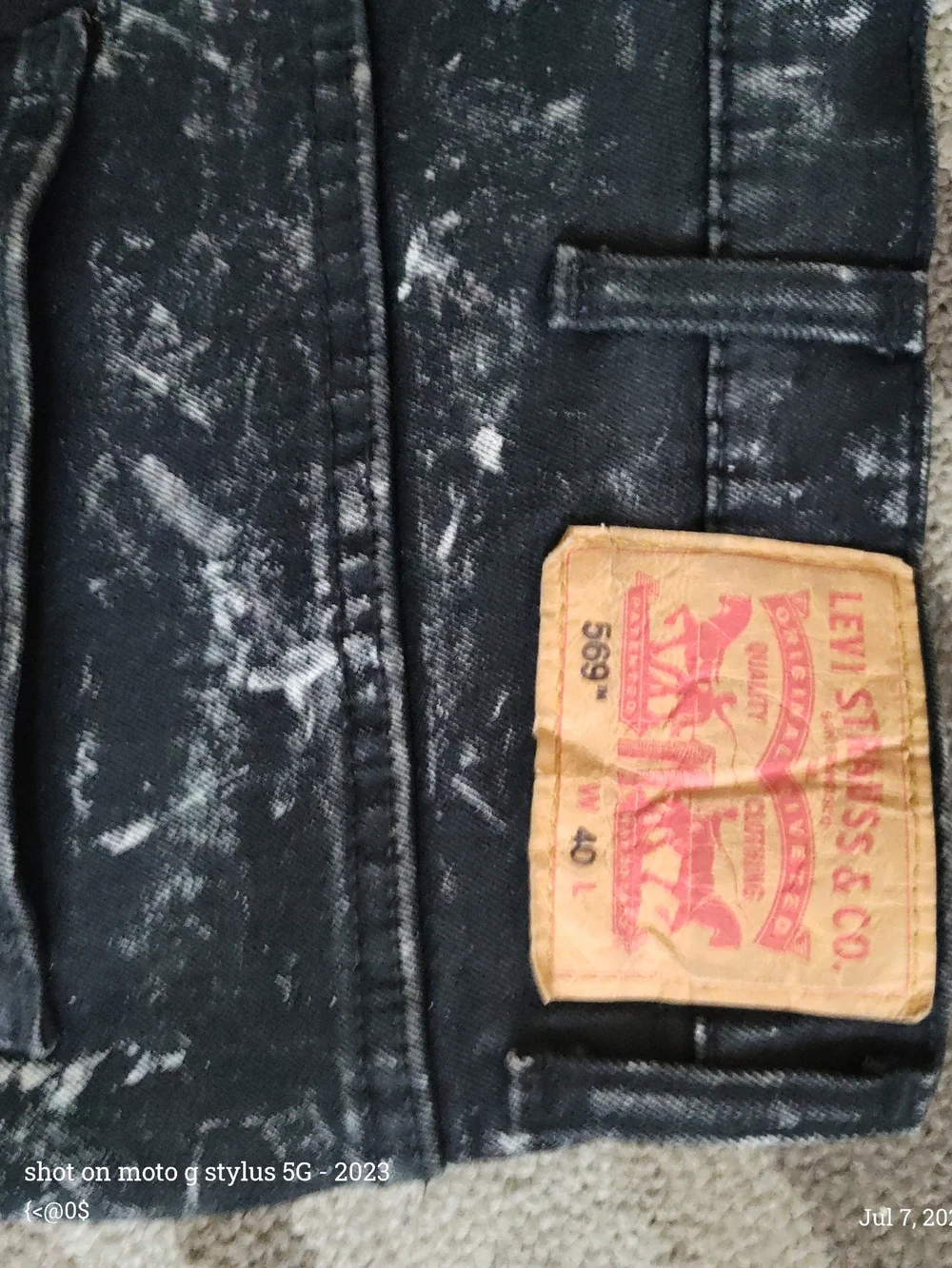 Levi's Black Paint-Splatter Jean Shorts